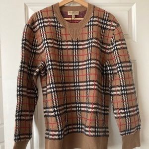 Burberry 100% cashmere signature check sweater